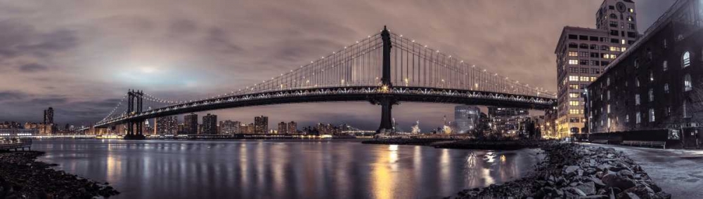 Wall Art Painting id:104206, Name: Manhattan bridge and New York city skyline, Artist: Frank, Assaf