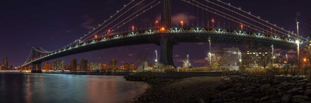 Wall Art Painting id:104251, Name: Manhattan bridge and Lower Manhattan skyline, New York, Artist: Frank, Assaf