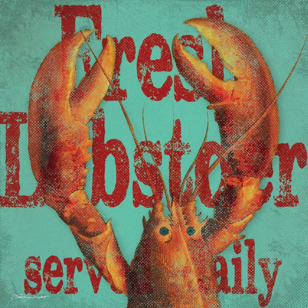 Wall Art Painting id:106026, Name: Lobster Dinner, Artist: Marrott, Stephanie