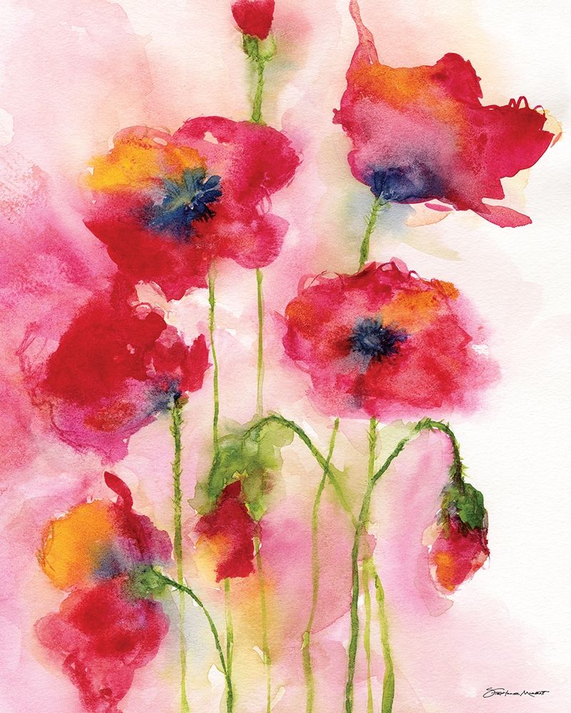 Wall Art Painting id:249463, Name: Poppy Impressions I, Artist: Marrott, Stephanie