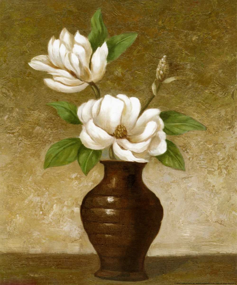 Wall Art Painting id:172504, Name: Flowering Magnolia, Artist: Gaul, Charles