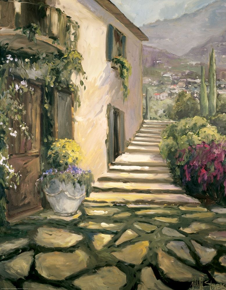 Wall Art Painting id:213470, Name: Sunlit Villa II, Artist: Stevens, Allayn