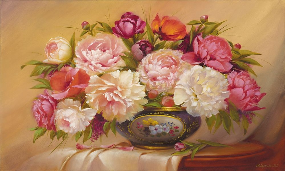 Wall Art Painting id:247895, Name: Colorful Roses, Artist: Dvoretskiy, Petrovich