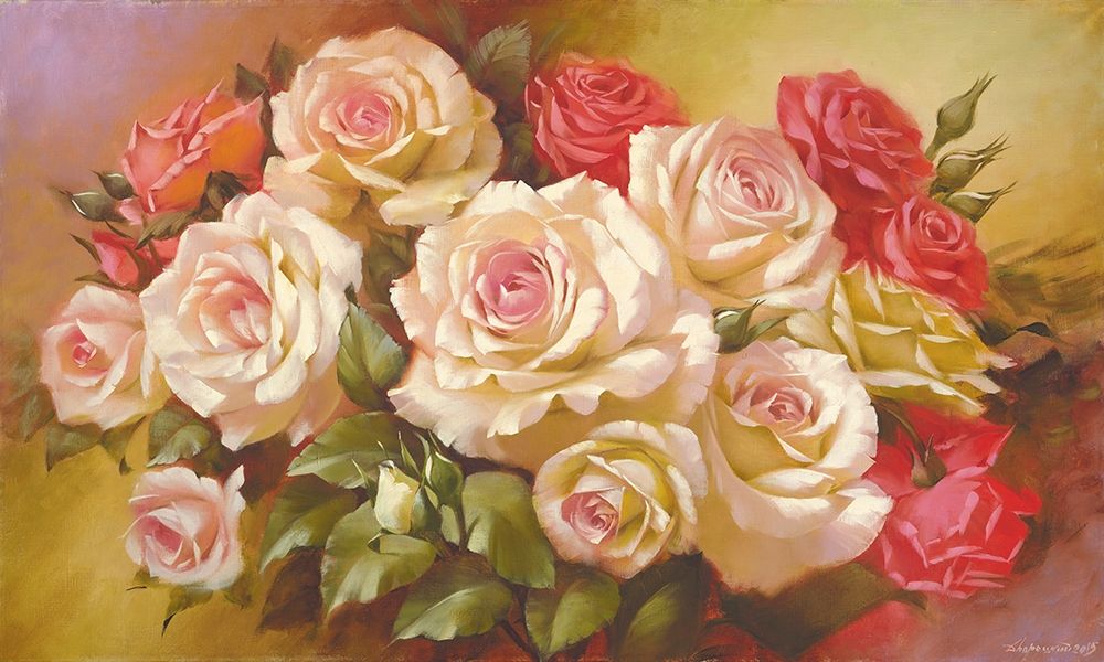 Wall Art Painting id:247901, Name: Glamour Roses, Artist: Dvoretskiy, Petrovich