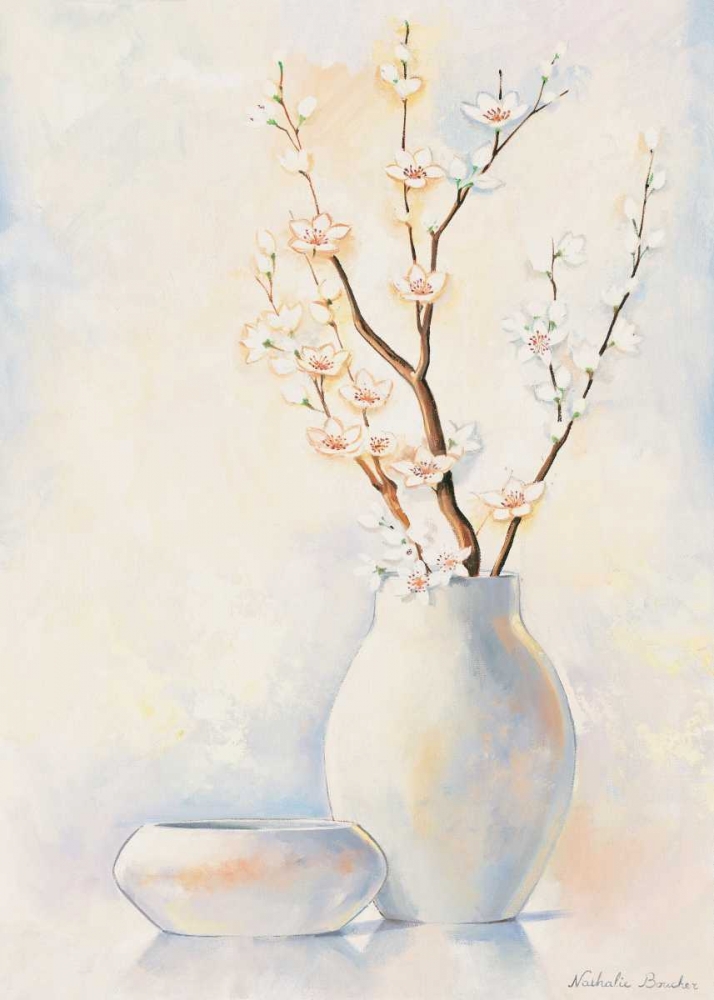 Wall Art Painting id:85417, Name: White vase I, Artist: Boucher, Nathalie