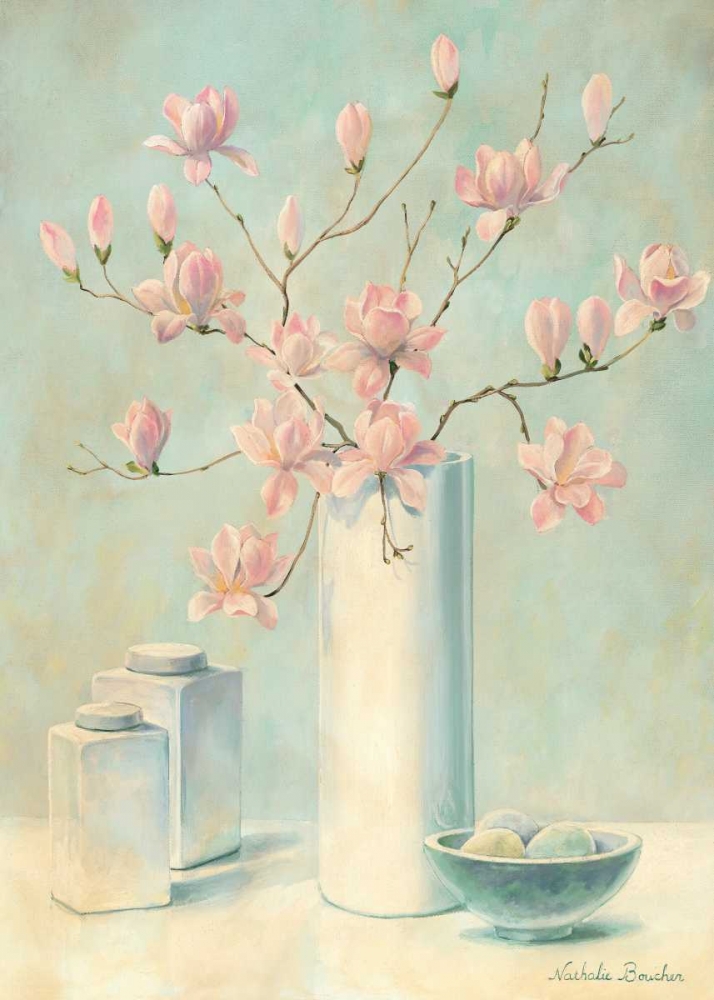 Wall Art Painting id:85421, Name: Pink flowers I, Artist: Boucher, Nathalie
