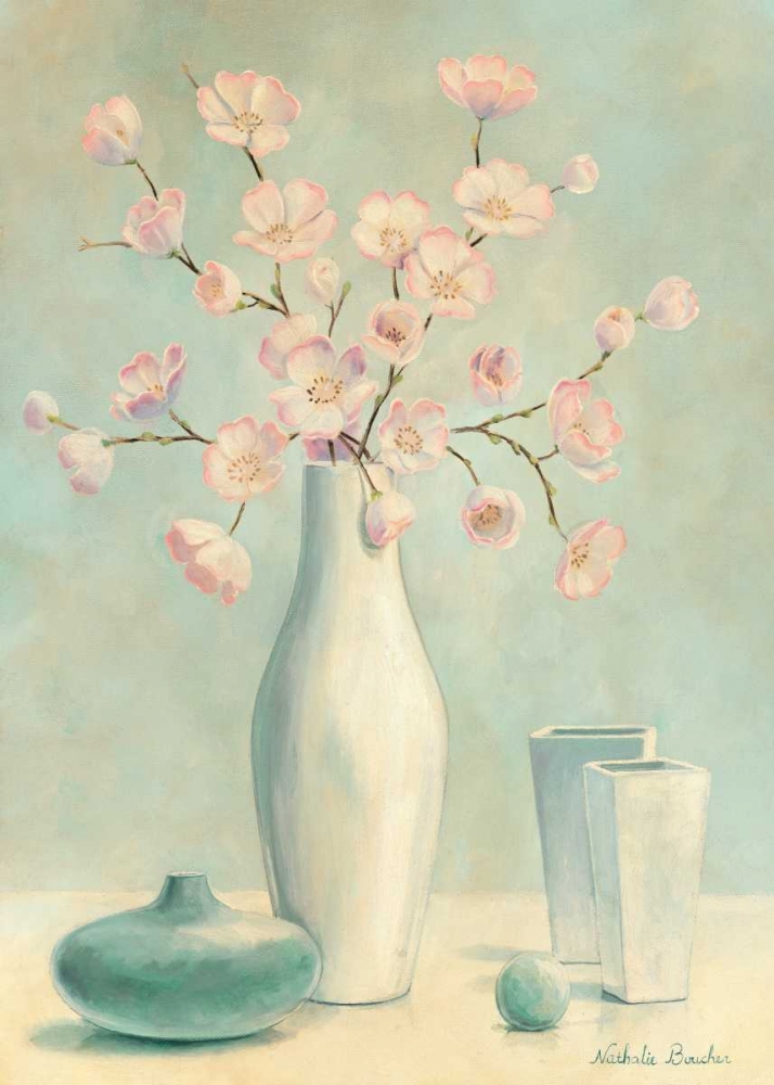 Wall Art Painting id:85422, Name: Pink flowers II, Artist: Boucher, Nathalie