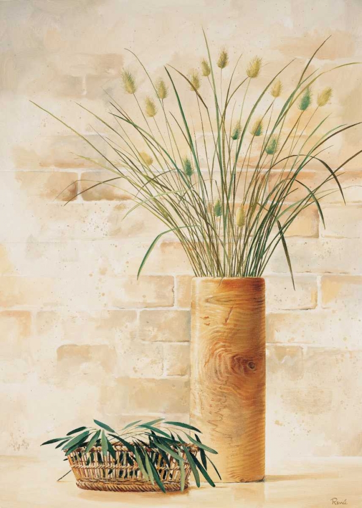 Wall Art Painting id:85427, Name: Grass in vase I, Artist: Renee