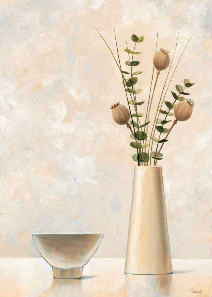 Wall Art Painting id:85433, Name: Vase and bowl I, Artist: Renee