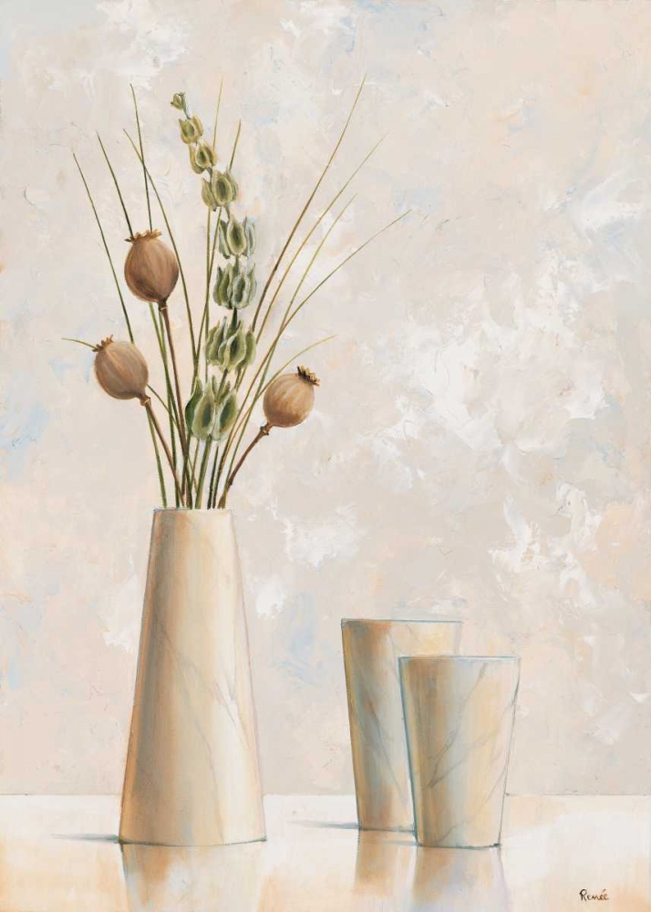 Wall Art Painting id:85434, Name: Vase and bowl II, Artist: Renee