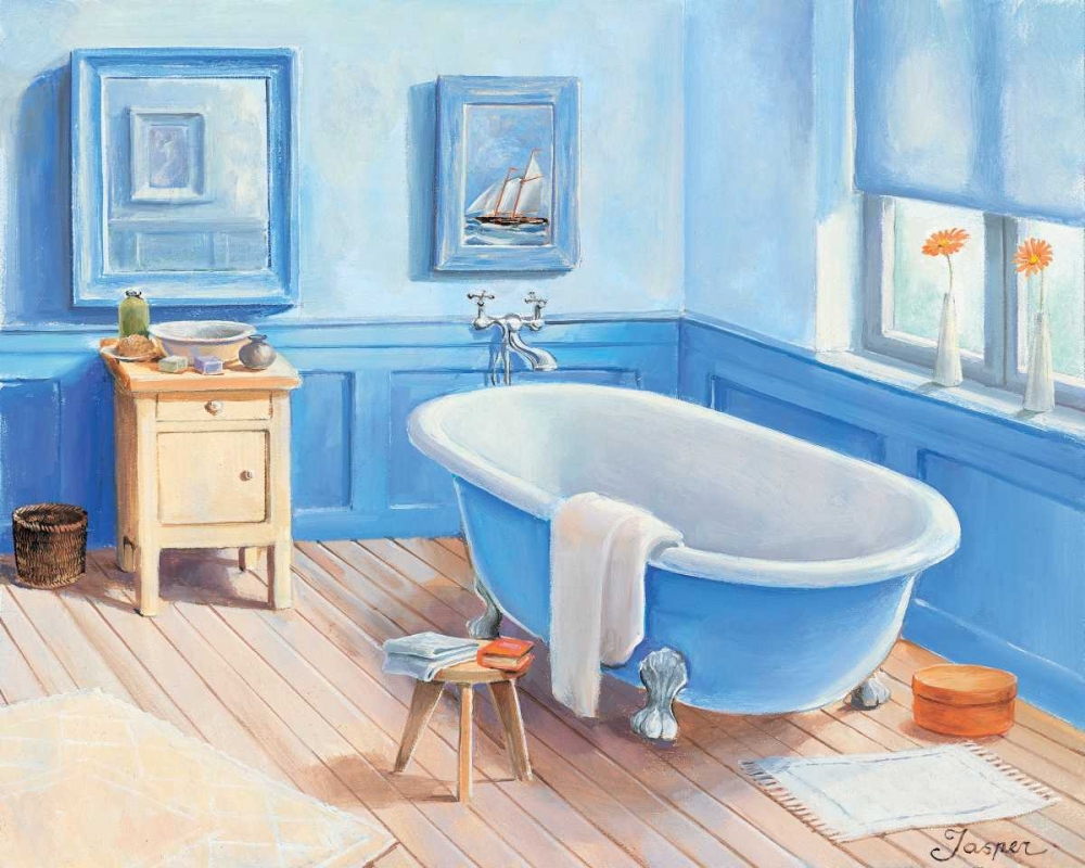 Wall Art Painting id:85467, Name: Bathroom in blue I, Artist: Jasper