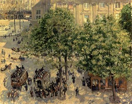 Wall Art Painting id:184658, Name: Place Due Theatre Francais, 1898, Artist: Pissarro, Camille