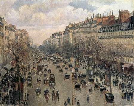 Wall Art Painting id:184693, Name: Boulevard Montmartre, Afternoon Sun, 1897, Artist: Pissarro, Camille