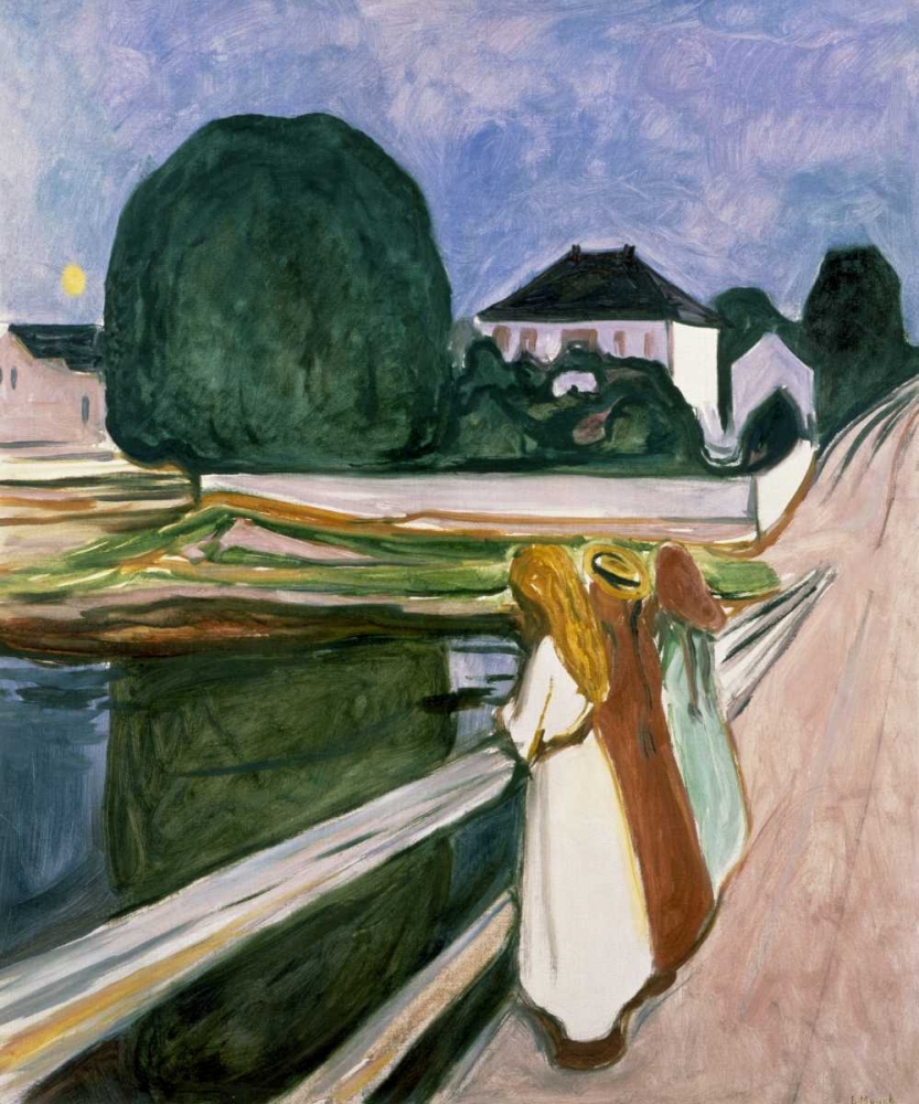 Wall Art Painting id:93623, Name: The Girls on the Pier, 1901, Artist: Munch, Edvard