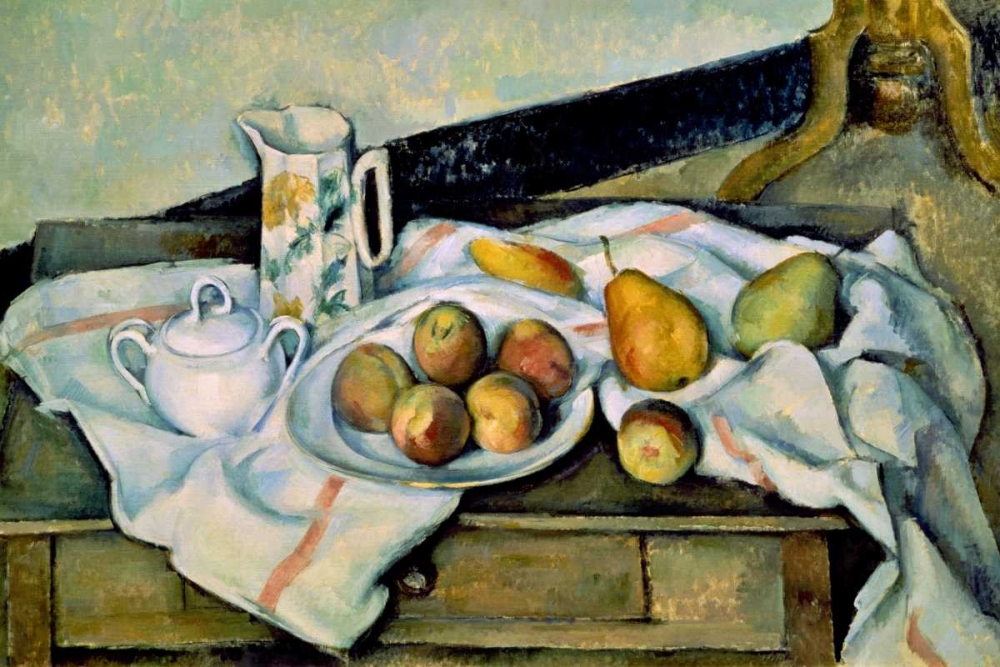 Wall Art Painting id:93816, Name: Still Life of Peaches and Pears, Artist: Cezanne, Paul