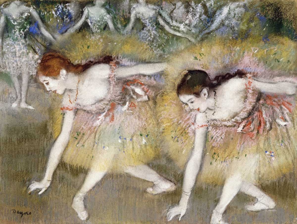 Wall Art Painting id:88858, Name: Dancers Bending Down, Artist: Degas, Edgar