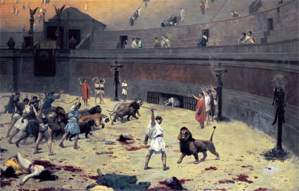 Wall Art Painting id:88899, Name: The Reentry of the Lions Into The Arena, Artist: Gerome, Jean Leon