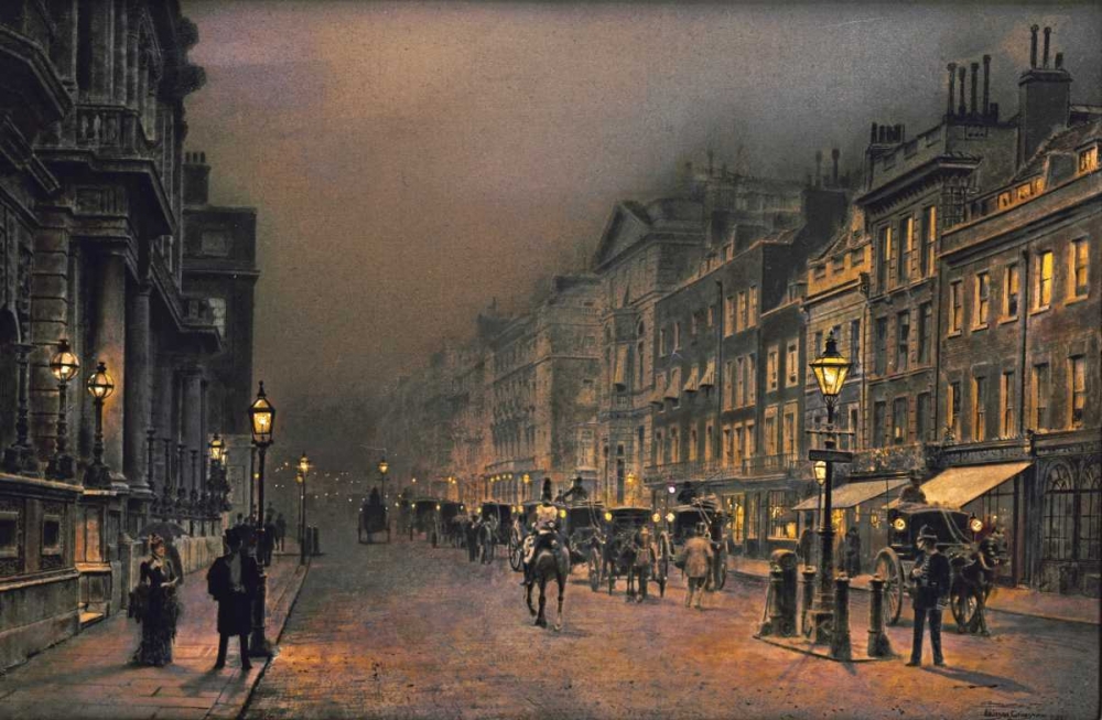 Wall Art Painting id:88915, Name: St Jamess Street, Artist: Grimshaw, John Atkinson