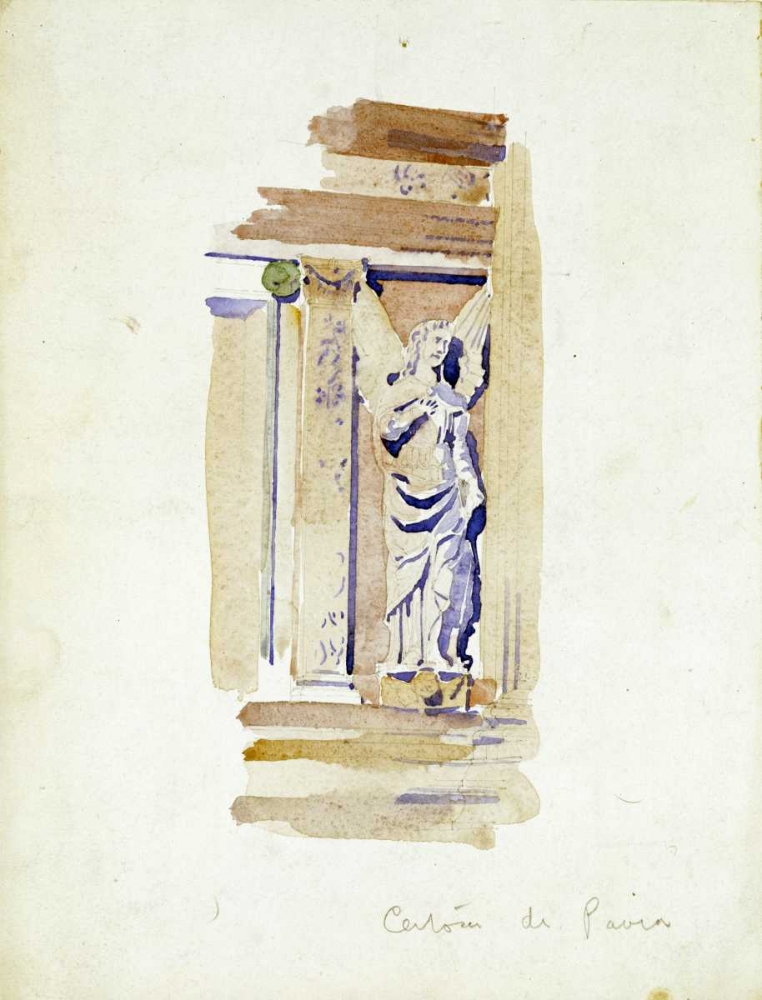 Wall Art Painting id:88992, Name: Study of an Angel Statue, Artist: Mackintosh, Charles Rennie