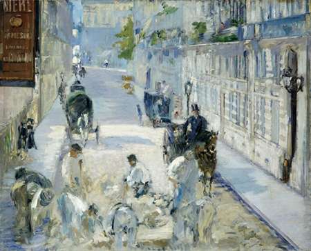Wall Art Painting id:184910, Name: Rue Mosnier with Workmen, Artist: Manet, Edouard