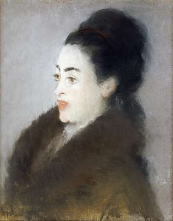 Wall Art Painting id:184911, Name: Woman in a Fur Coat in Profile, Artist: Manet, Edouard