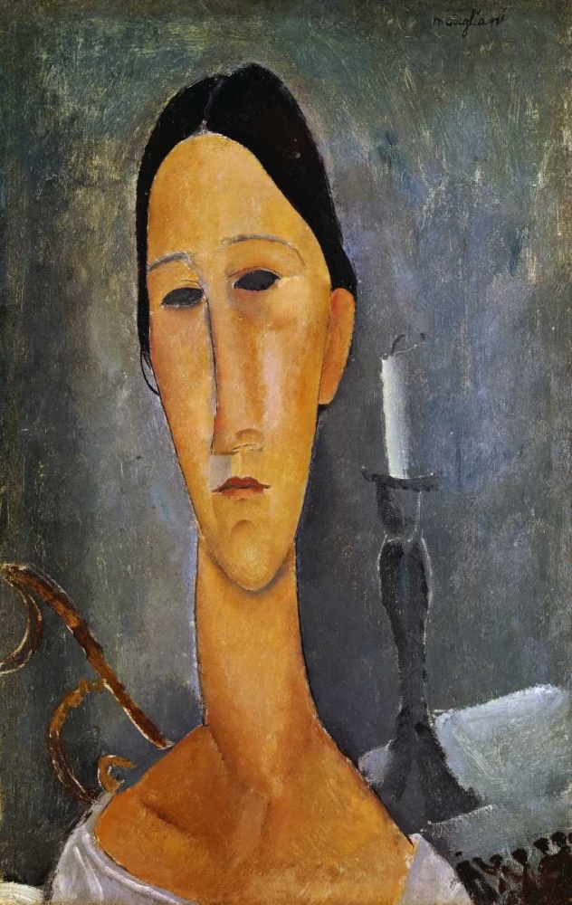 Wall Art Painting id:89015, Name: Hanka Zborowska with a Candlestick, Artist: Modigliani, Amedeo