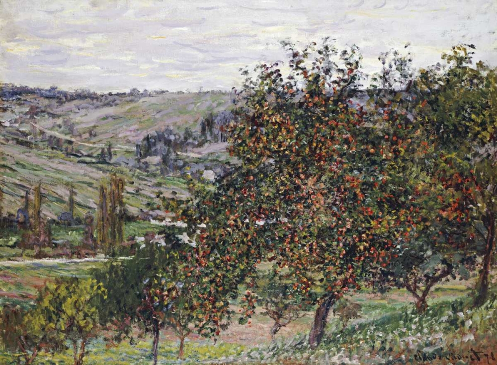 Wall Art Painting id:89048, Name: Apple Trees Near Vetheuil, 1878, Artist: Monet, Claude