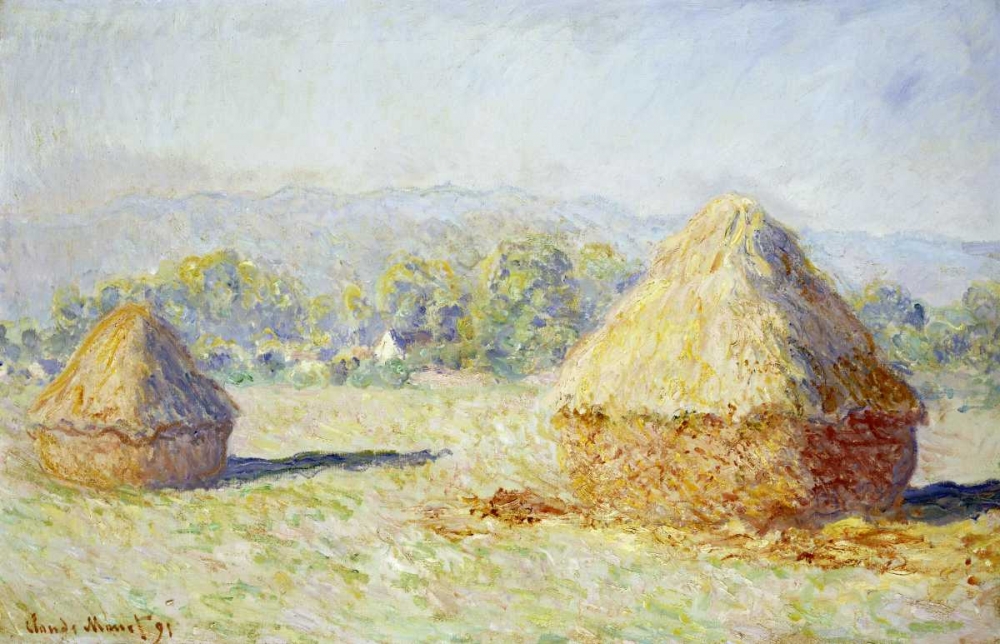 Wall Art Painting id:89050, Name: Haystacks, Morning Effect, Artist: Monet, Claude