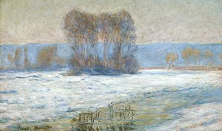 Wall Art Painting id:184929, Name: The Seine at Bennecourt, Winter, Artist: Monet, Claude
