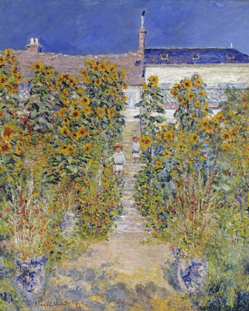 Wall Art Painting id:89082, Name: The Artists Garden at Vetheuil, Artist: Monet, Claude