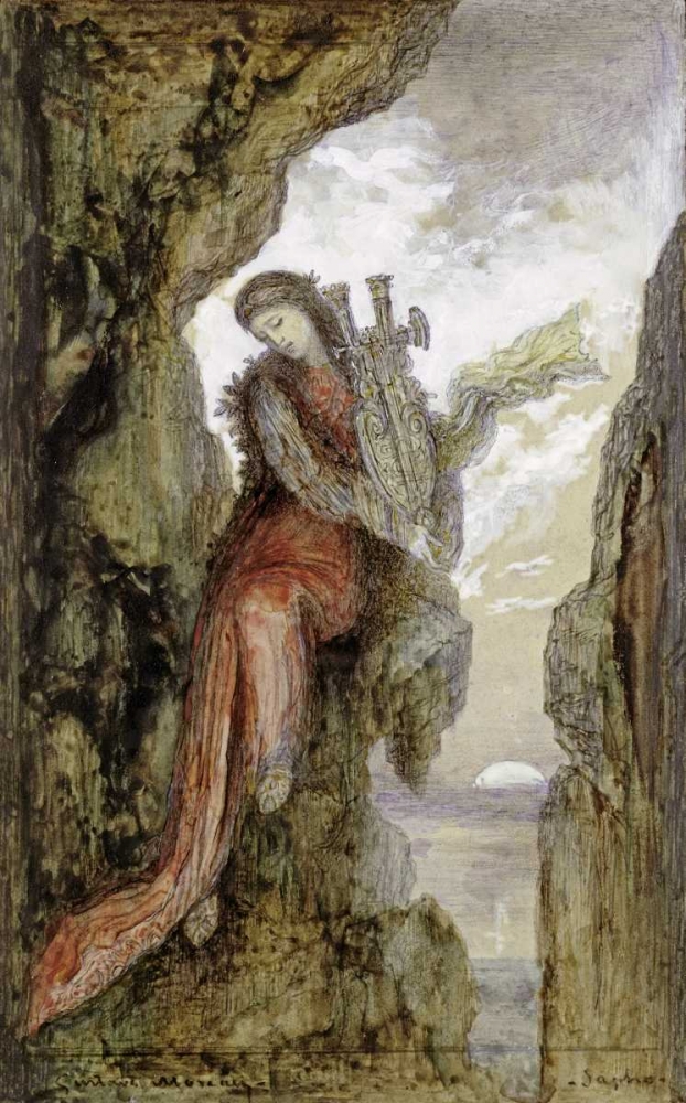 Wall Art Painting id:89092, Name: Sappho On The Cliff, Artist: Moreau, Gustave