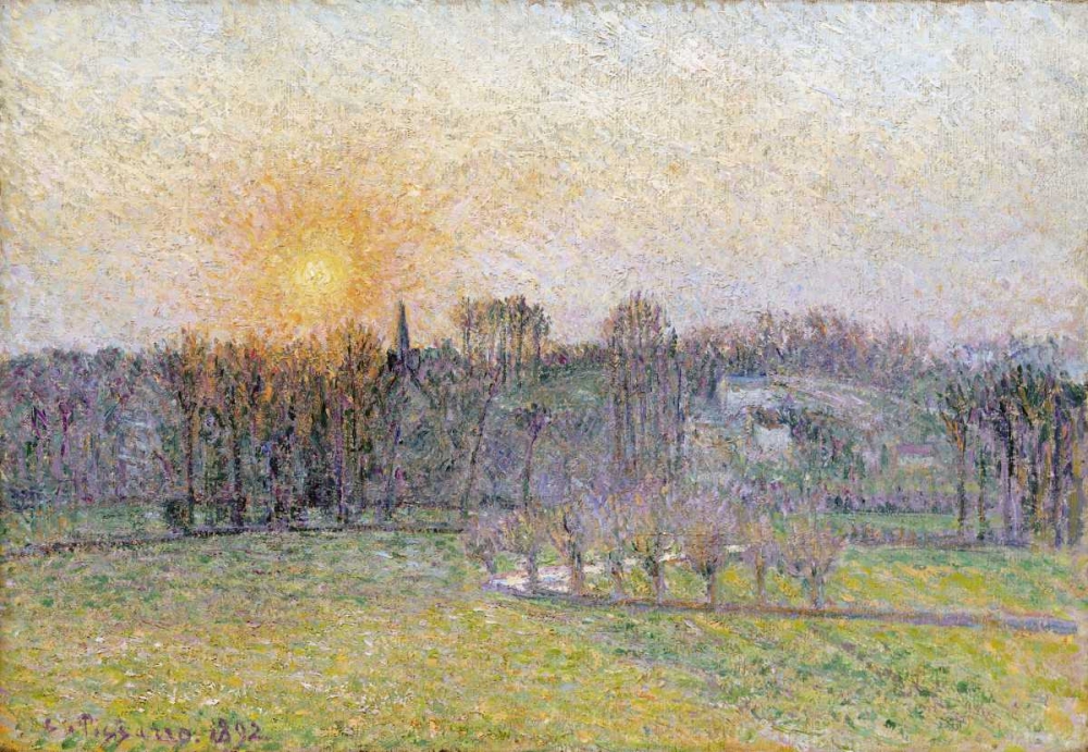 Wall Art Painting id:89112, Name: Sunset, Bazincourt, Artist: Pissarro, Camille