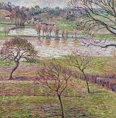 Wall Art Painting id:184965, Name: The Flood at Eragny, Artist: Pissarro, Camille