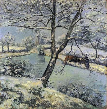 Wall Art Painting id:184967, Name: Winter at Montfoucault with Snow, 1875, Artist: Pissarro, Camille