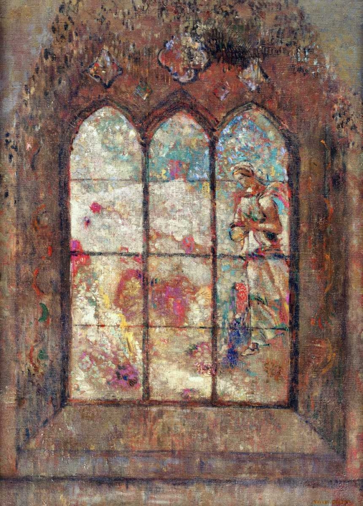 Wall Art Painting id:89135, Name: The Stained Glass Window, Artist: Redon, Odilion