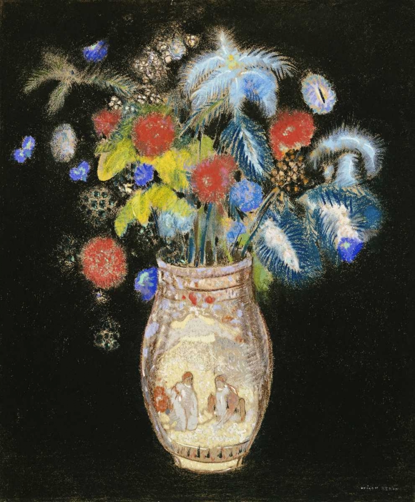 Wall Art Painting id:89138, Name: Large Bouquet on a Black Background, Artist: Redon, Odilion