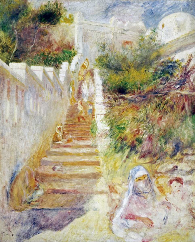 Wall Art Painting id:89170, Name: The Steps, Algiers, Artist: Renoir, Pierre-Auguste