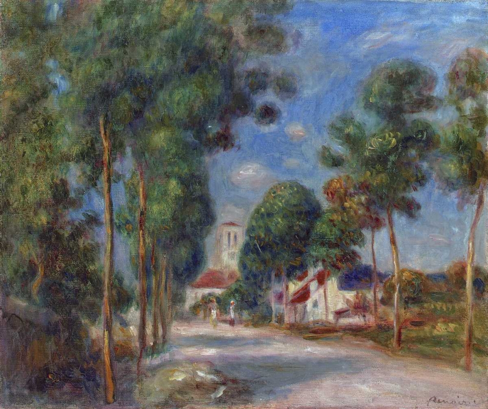 Wall Art Painting id:89172, Name: Entree du village dEssoyes, Artist: Renoir, Pierre-Auguste