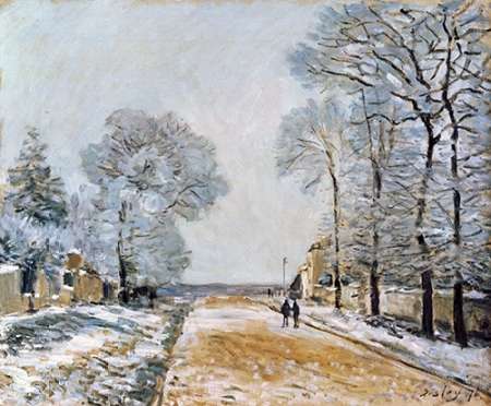 Wall Art Painting id:184999, Name: La Route, Effet De Neige (Marly-Le-Roi), Artist: Sisley, Alfred