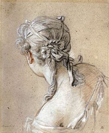 Wall Art Painting id:185082, Name: Head of a Woman Seen From Behind, Artist: Boucher, Francois