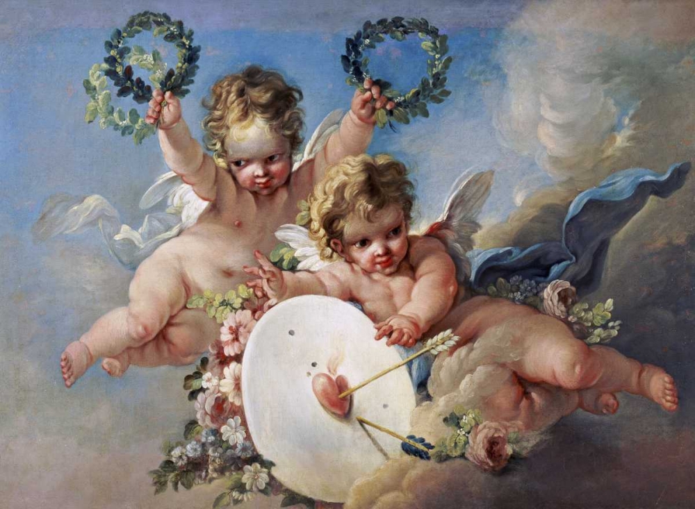 Wall Art Painting id:89398, Name: La Cible DAmour - Love Target, Artist: Boucher, Francois