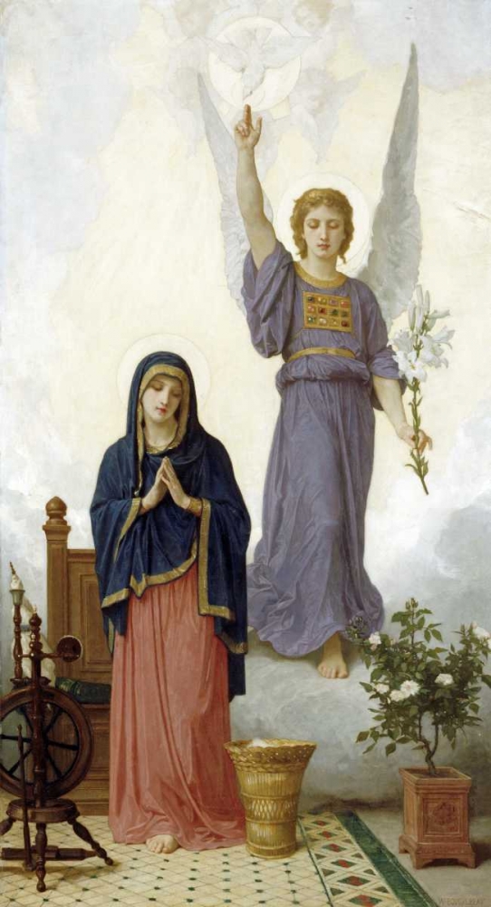 Wall Art Painting id:89408, Name: The Annunciation, Artist: Bouguereau, William-Adolphe