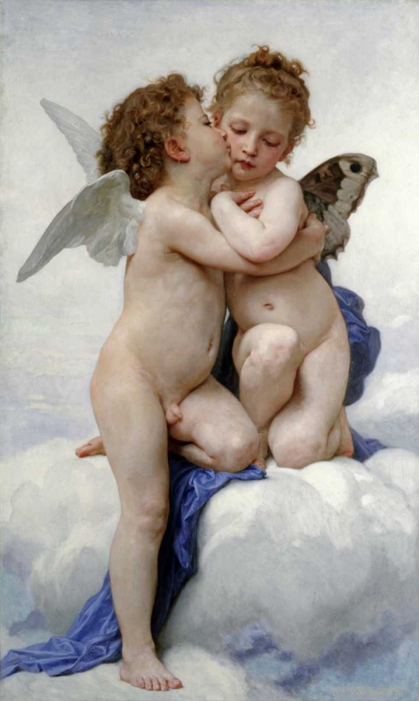 Wall Art Painting id:89410, Name: The First Kiss, Artist: Bouguereau, William-Adolphe
