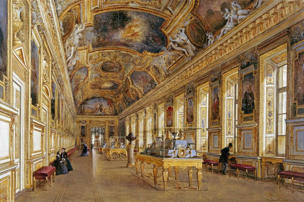 Wall Art Painting id:89543, Name: The Interior of The Louvre, Artist: Duval, Victor
