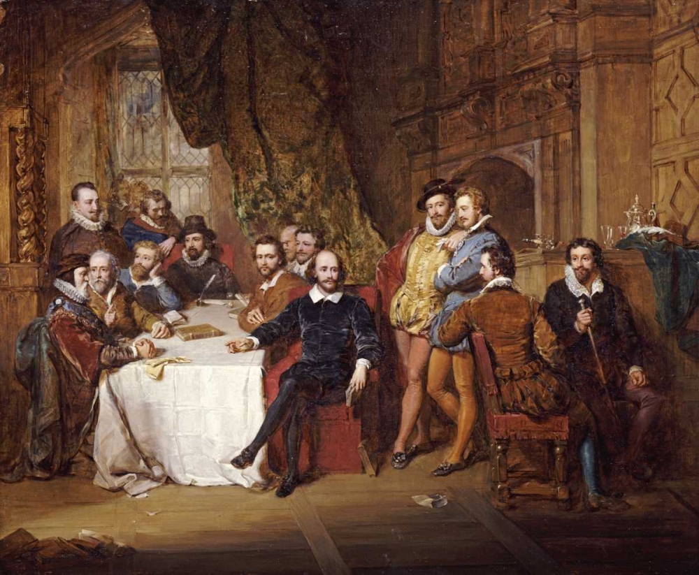 Wall Art Painting id:89560, Name: Shakespeare and His Friends at The Mermaid Tavern, Artist: Faed, John