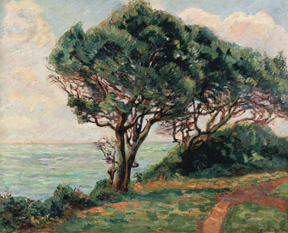 Wall Art Painting id:89633, Name: La Pointe De La Pierriere, St. Palais, Artist: Guillaumin, Armand