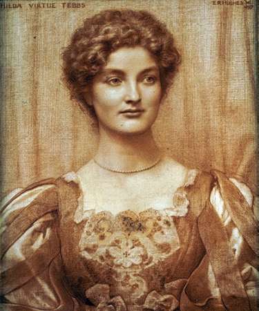 Wall Art Painting id:185274, Name: Portrait of Hilda Virtue Tebbs, Artist: Hughes, Edward Robert
