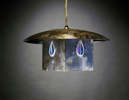 Wall Art Painting id:185333, Name: A Metal and Leaded Glass Hanging Shade, Artist: Mackintosh, Charles Rennie