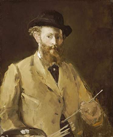 Wall Art Painting id:185340, Name: Self Portrait with a Palette, Artist: Manet, Edouard