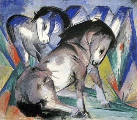 Wall Art Painting id:185343, Name: Two Horses, Artist: Marc, Franz